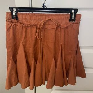 Impeccable Pig Burnt Orange Pleated Skirt